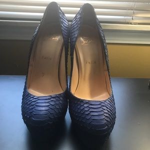 Christin Louboutin Blue Snake Heels Lowest Price